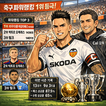 라우타로 마르티네스 선수파워랭킹 1위 등극요케레스